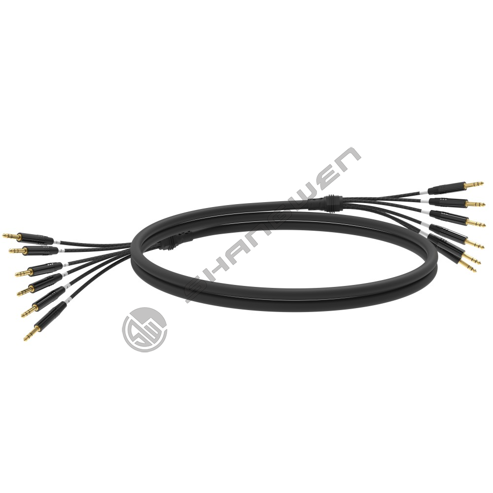 Multi channel audio cable with 4, 6, 8, 12, and 16 channels
